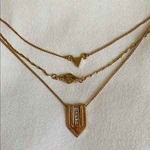 Gold multi chain layered necklace
